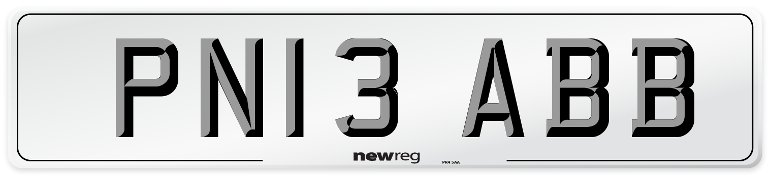 PN13 ABB Number Plate from New Reg